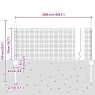 Ограда и колче Сив 0,5 x 50 м Стомана
