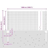 Ограда и колче Сив 0,6 x 50 м Стомана