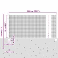 Ограда и колче Сив 0,8 x 50 м Стомана