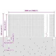 Ограда и колче Сив 0,8 x 50 м Стомана