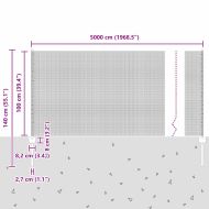 Ограда и колче Сив 1 x 50 m Стомана