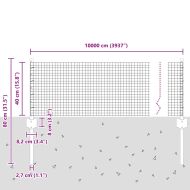 Ограда и колче Сив 0,4 x 100 м Стомана