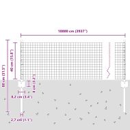 Ограда и колче Сив 0,4 x 100 м Стомана