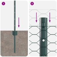 Ограда и колче Зелен 0,8 x 10 m Стомана