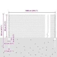 Ограда и колче Зелен 0,8 x 10 m Стомана