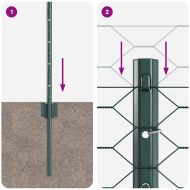 Ограда и колче Зелен 0,8 x 10 m Стомана