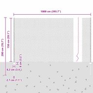 Ограда и колче Зелен 1,5 x 10 m Стомана