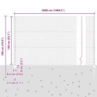 Ограда и колче Зелен 1,4 x 50 m Стомана
