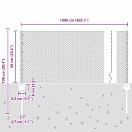 Ограда и колче Сив 0,6 x 10 м Стомана