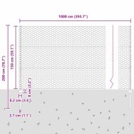 Ограда и колче Сив 1,5 x 10 m Стомана