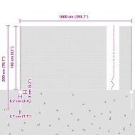Ограда и колче Сив 1,6 x 10 m Стомана