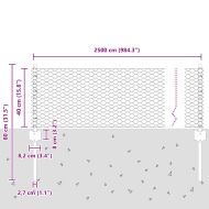 Ограда и колче Сив 0,4 x 25 м Стомана