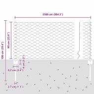Ограда и колче Сив 0,6 x 25 м Стомана