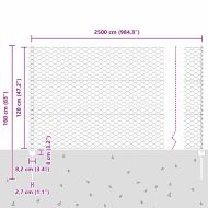 Ограда и колче Сив 1,2 x 25 m Стомана