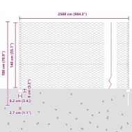 Ограда и колче Сив 1,4 x 25 m Стомана