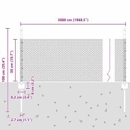 Ограда и колче Сив 0,5 x 50 м Стомана