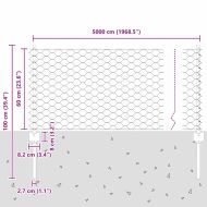 Ограда и колче Сив 0,6 x 50 м Стомана