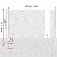 Ограда и колче Сив 1,4 x 50 m Стомана
