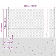Ограда и колче Сив 1,4 x 50 m Стомана
