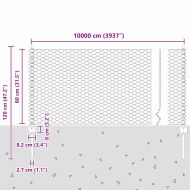 Ограда и колче Сив 0,8 x 100 м Стомана