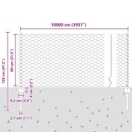 Ограда и колче Сив 0,8 x 100 м Стомана