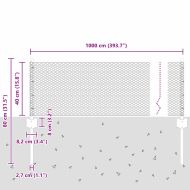 Ограда и колче Сребрист 0,4 x 10 м Стомана