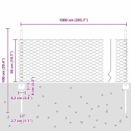 Ограда и колче Сребрист 0,5 x 10 м Стомана