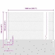 Ограда и колче Сребрист 1,2 x 10 m Стомана