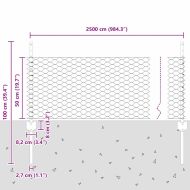 Ограда и колче Сребрист 0,5 x 25 м Стомана