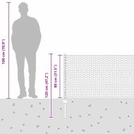 Ограда и колче Сребрист 0,8 x 25 m Стомана