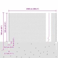 Ограда и колче Сребрист 1,2 x 25 m Стомана