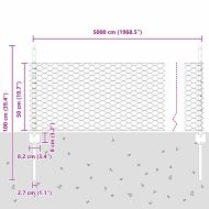 Ограда и колче Сребрист 0,5 x 50 м Стомана