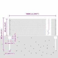 Ограда и колче Сребрист 0,4 x 100 м Стомана