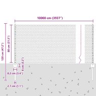 Ограда и колче Сребрист 0,8 x 100 м Стомана