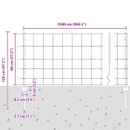 Ограда и колче Сребрист 0,8 x 25 m Стомана
