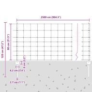 Ограда и колче Сребрист 0,8 x 25 m Стомана