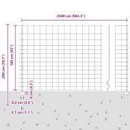 Ограда и колче Сребрист 1,6 x 25 m Стомана