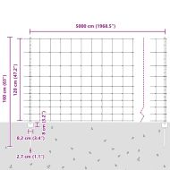 Ограда и колче Сребрист 1,2 x 50 m Стомана