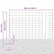 Ограда и колче Сребрист 1,2 x 50 m Стомана