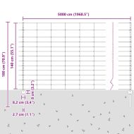 Ограда и колче Сребрист 1,4 x 50 m Стомана