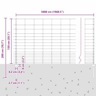 Ограда и колче Сребрист 1,5 x 50 m Стомана
