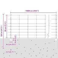 Ограда и колче Сребрист 0,8 x 100 м Стомана