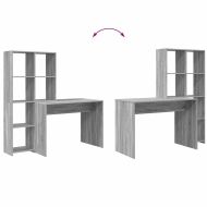 Бюро с рафт Сив Сонома 138,5 x 55 x 143 см Инженерно дърво