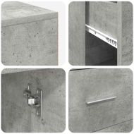 Ъглово бюро с чекмедже Циментено сиво 102 x 88 x 75 см