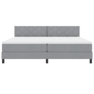 Легло с пружинирана основа Светлосиво 200 x 200 cm текстил