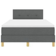 Легло с пружинирана основа Тъмен сив 120 x 200 cm текстил