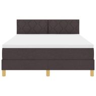 Легло с пружинирана основа Тъмен кафяв 140 x 200 cm текстил