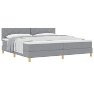 Легло с пружинирана основа Светлосиво 200 x 200 cm текстил