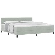 Легло с пружинирана основа Светлосиво 200 x 200 cm Кадифе