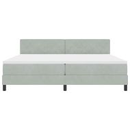 Легло с пружинирана основа Светлосиво 200 x 200 cm Кадифе